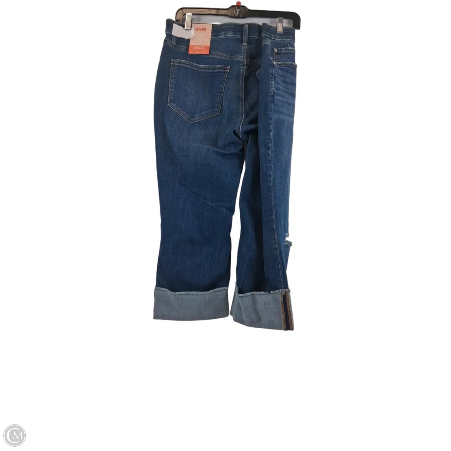 Jeans Cropped By Evri In Blue Denim, Size: 14