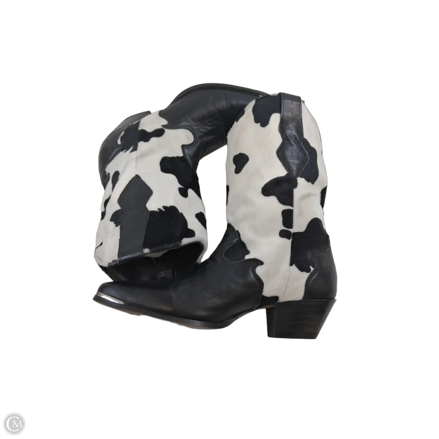 Boots Western By Clothes Mentor In Black & White, Size: 9.5