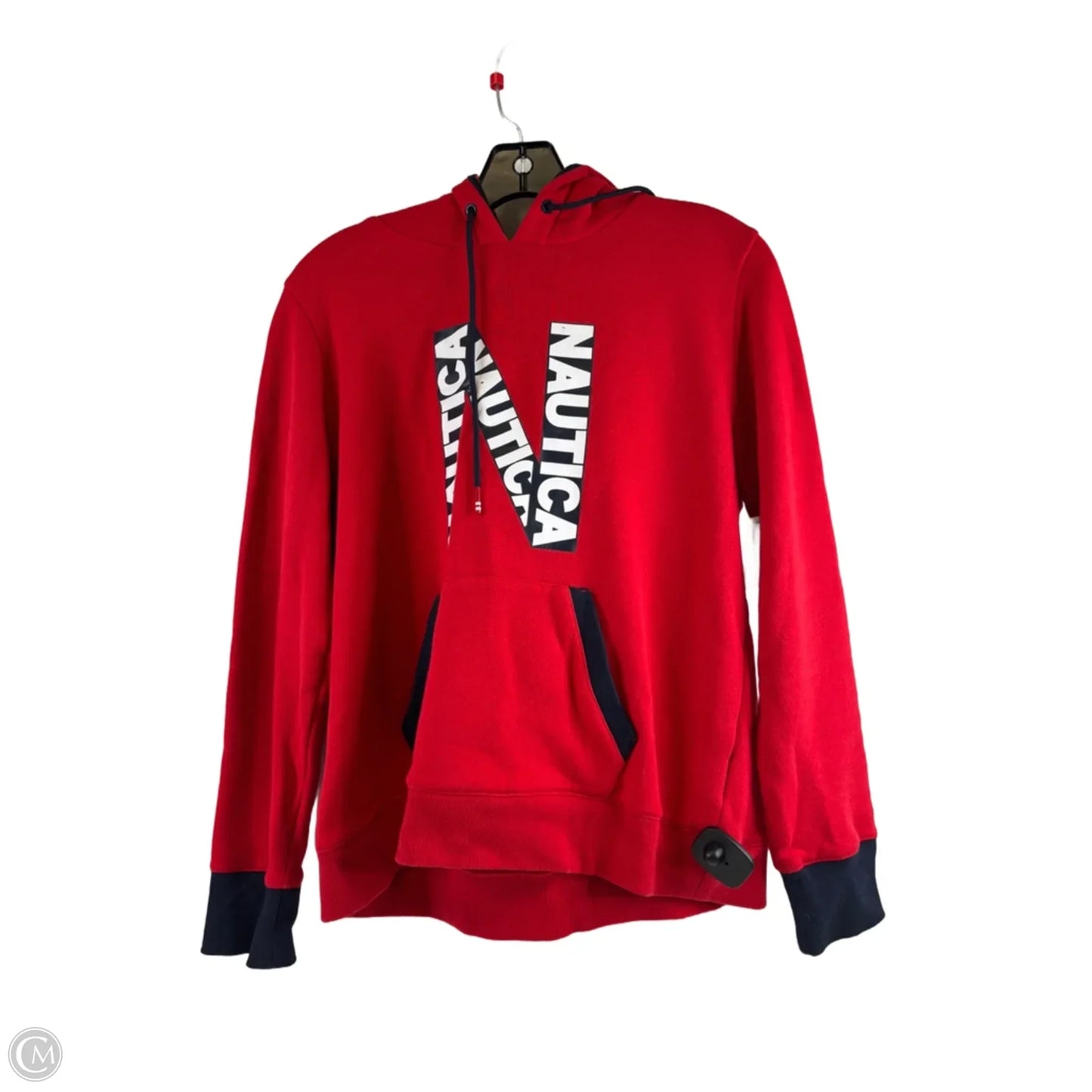 Sweatshirt Hoodie By Nautica In Blue Red & White, Size: M