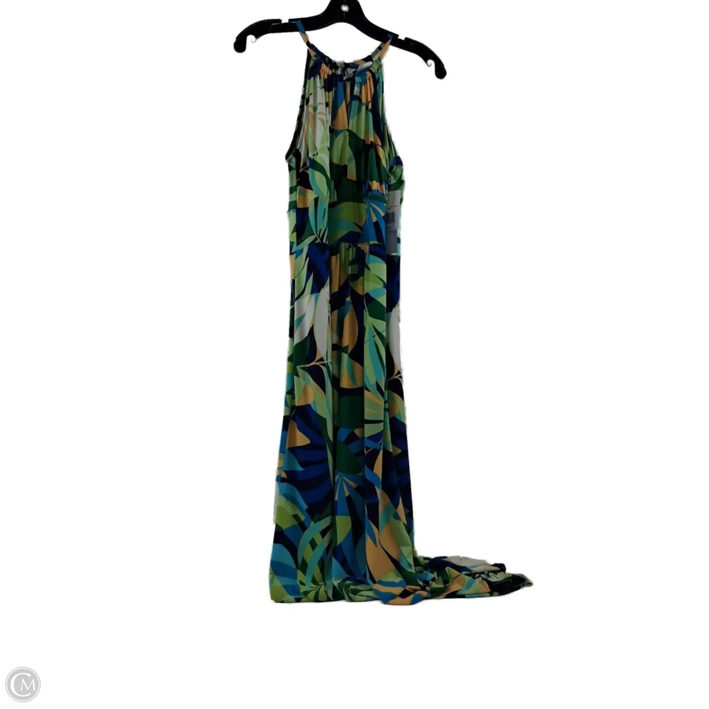 Dress Casual Maxi By London Times In Green & Yellow, Size: M