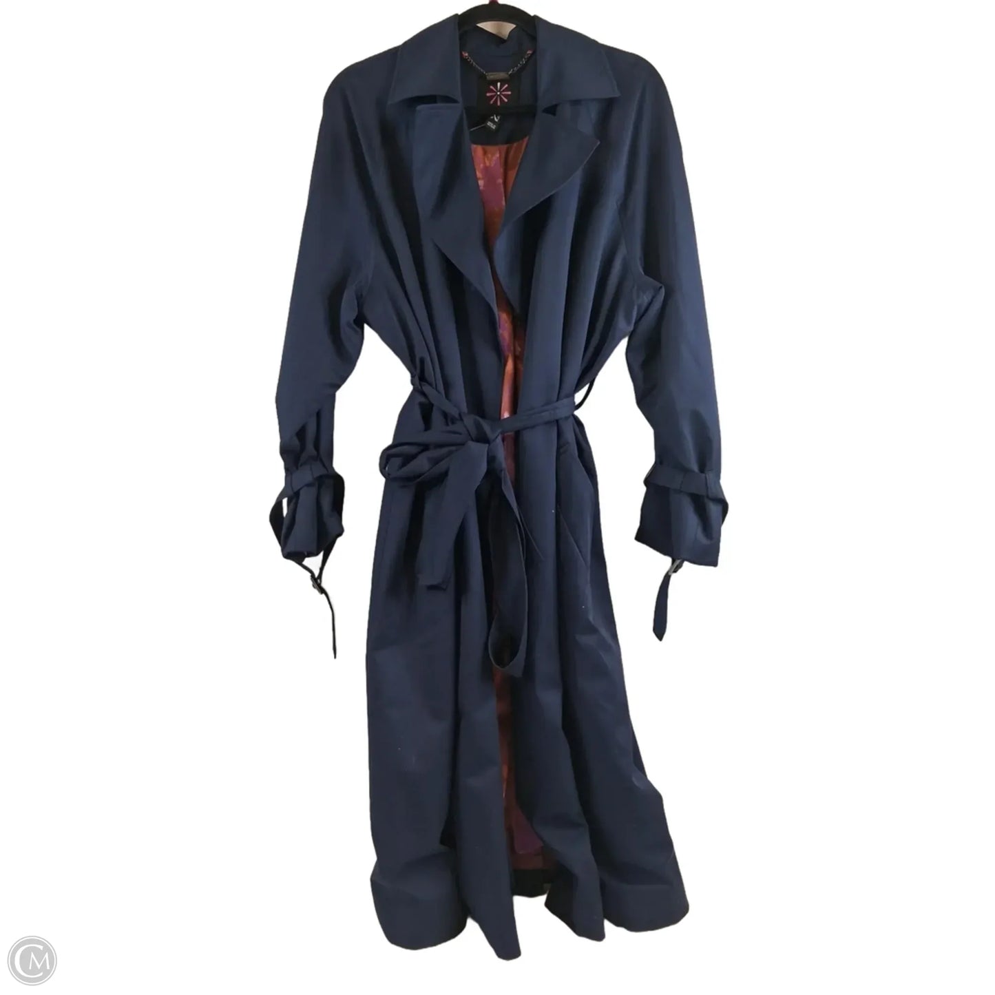 Coat Trench Coat By Isaac Mizrahi Live Qvc In Navy, Size: L