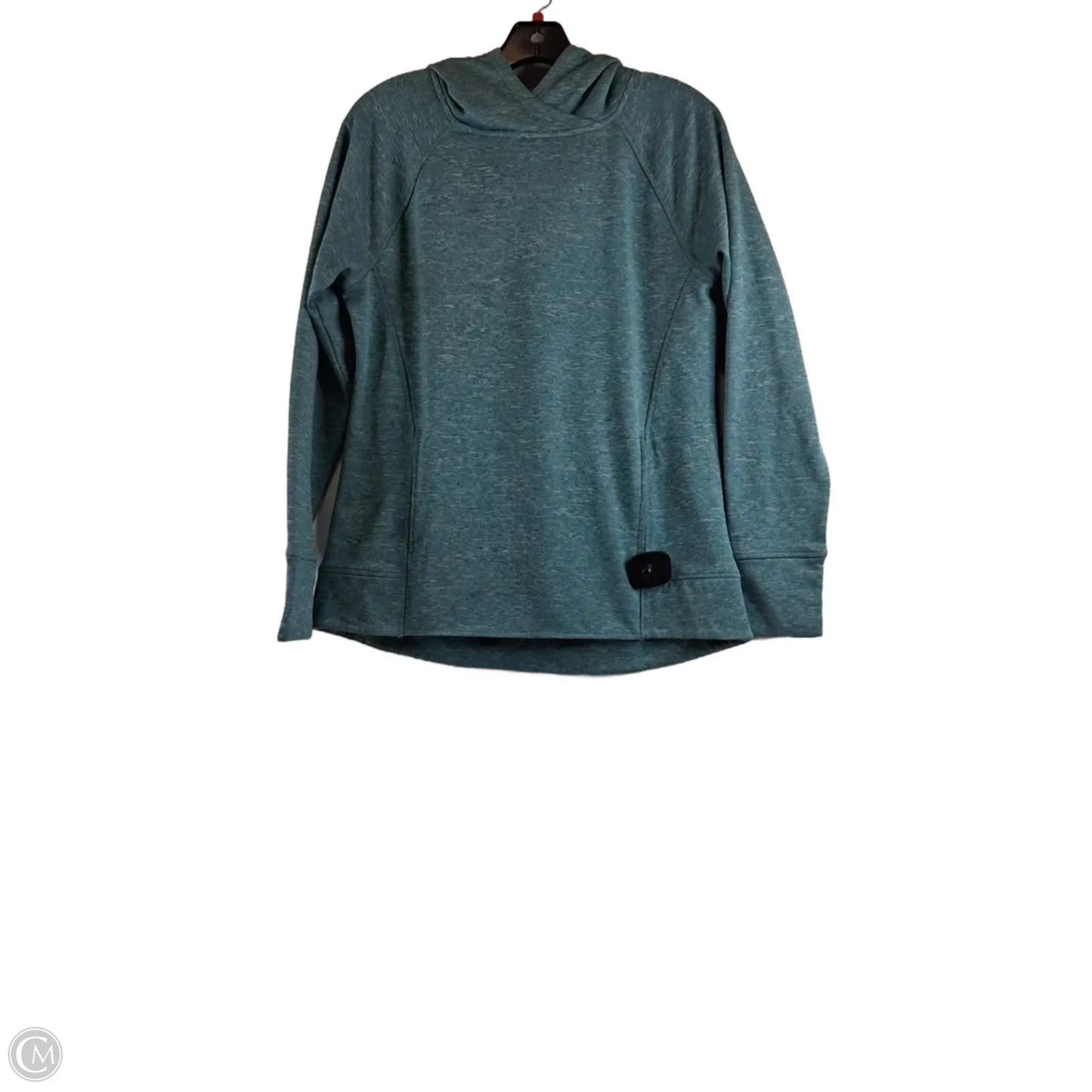 Athletic Top Long Sleeve Hoodie By Champion In Green, Size: M