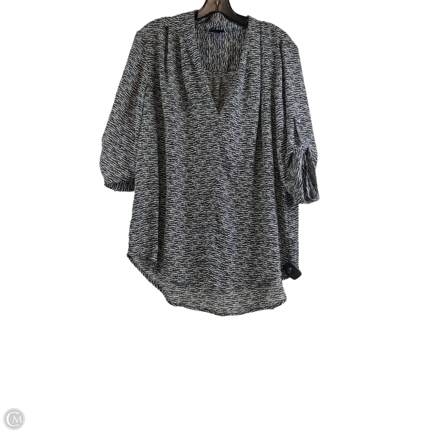 Top 3/4 Sleeve By Mossimo In Black & White, Size: Xxl