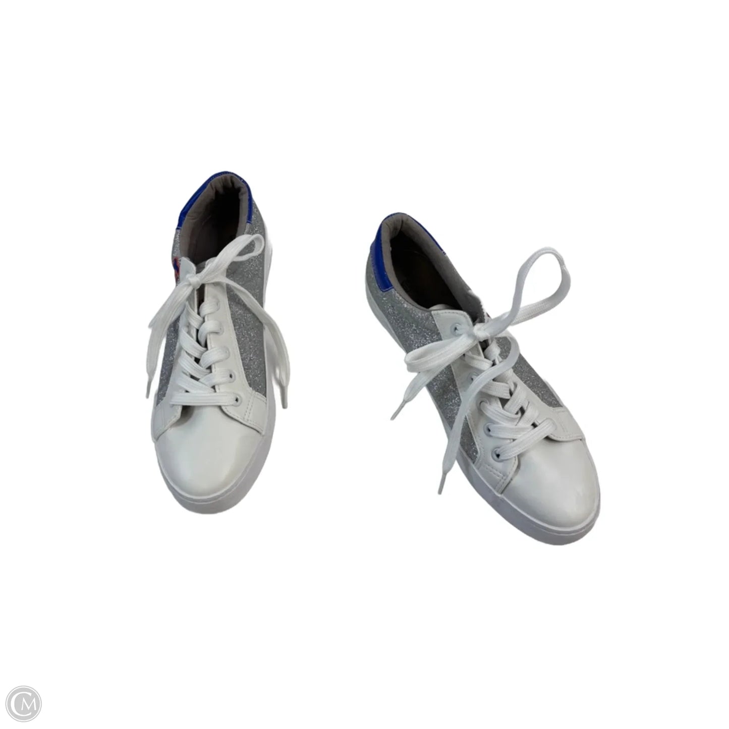 Shoes Sneakers By Clothes Mentor In Silver & White, Size: 10