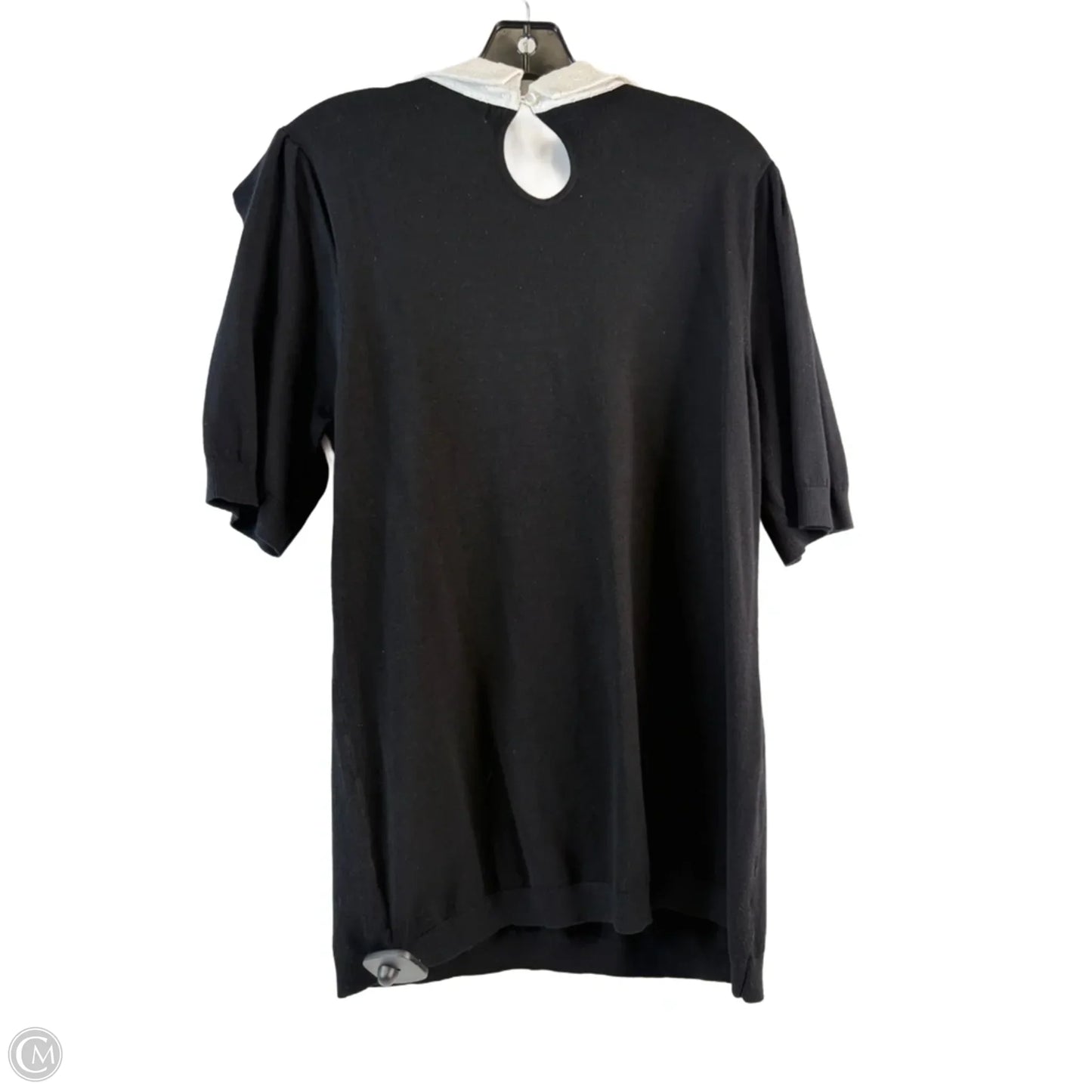Top Short Sleeve By Adrianna Papell In Black & White, Size: Xl