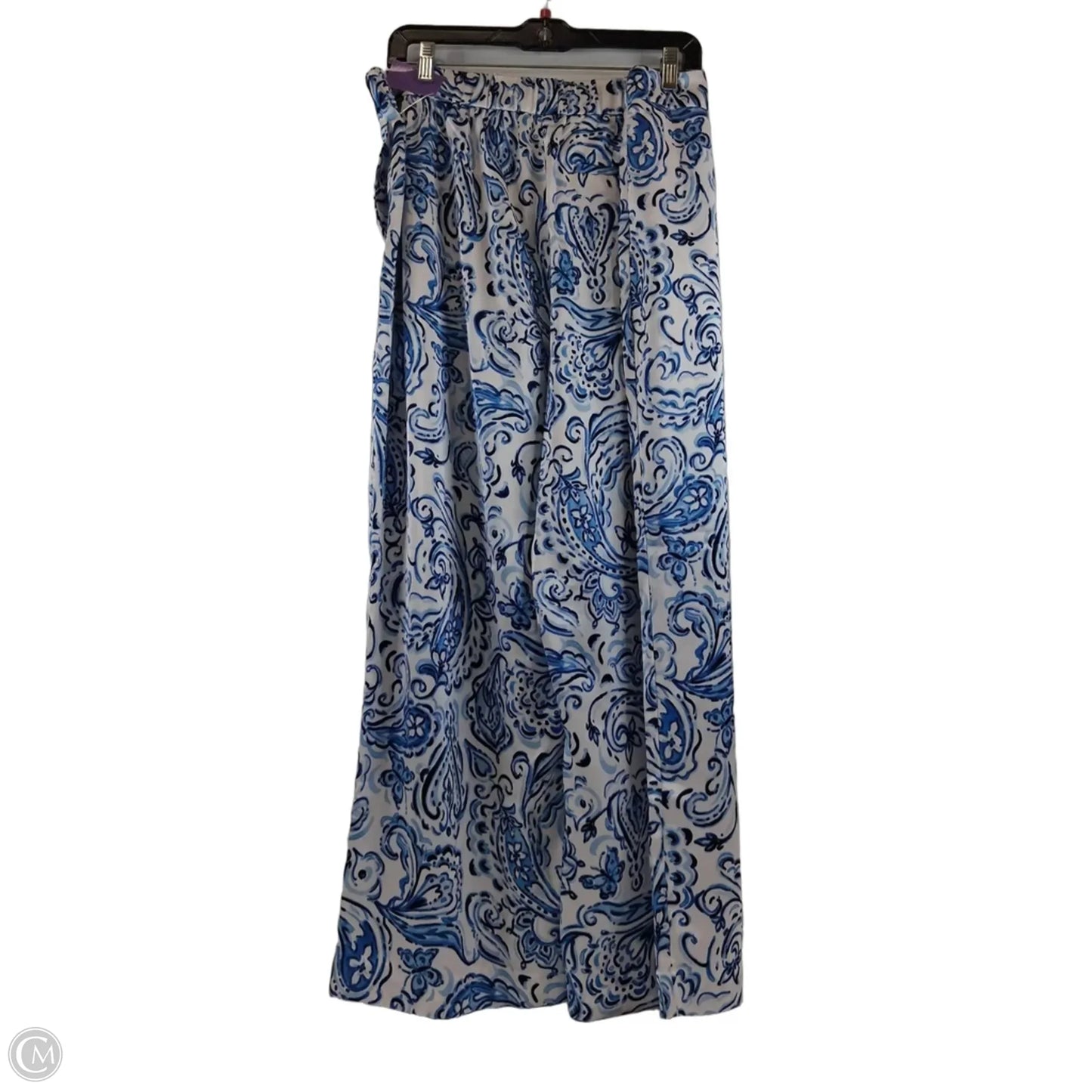 Pants Wide Leg By Talbots In Blue & White, Size: 16