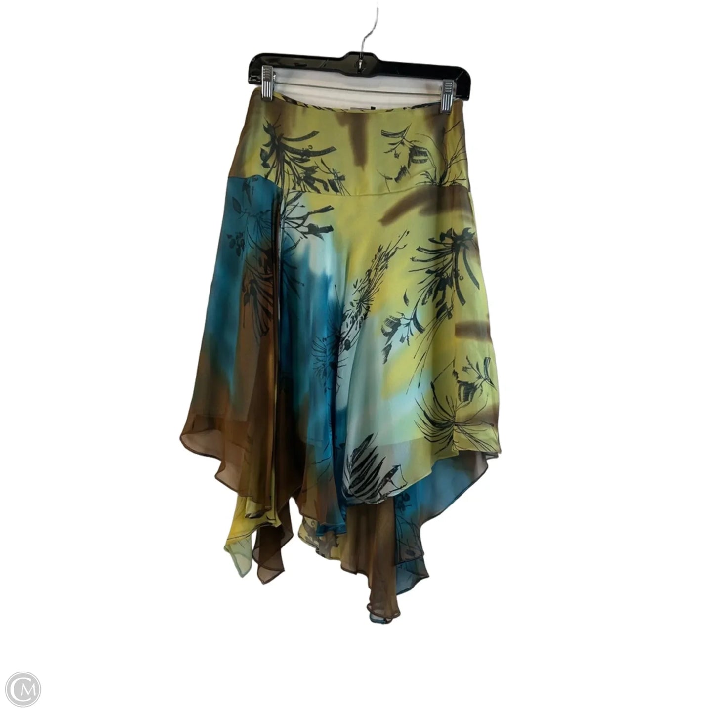 Skirt Midi By Bcbgmaxazria In Blue & Brown, Size: 0