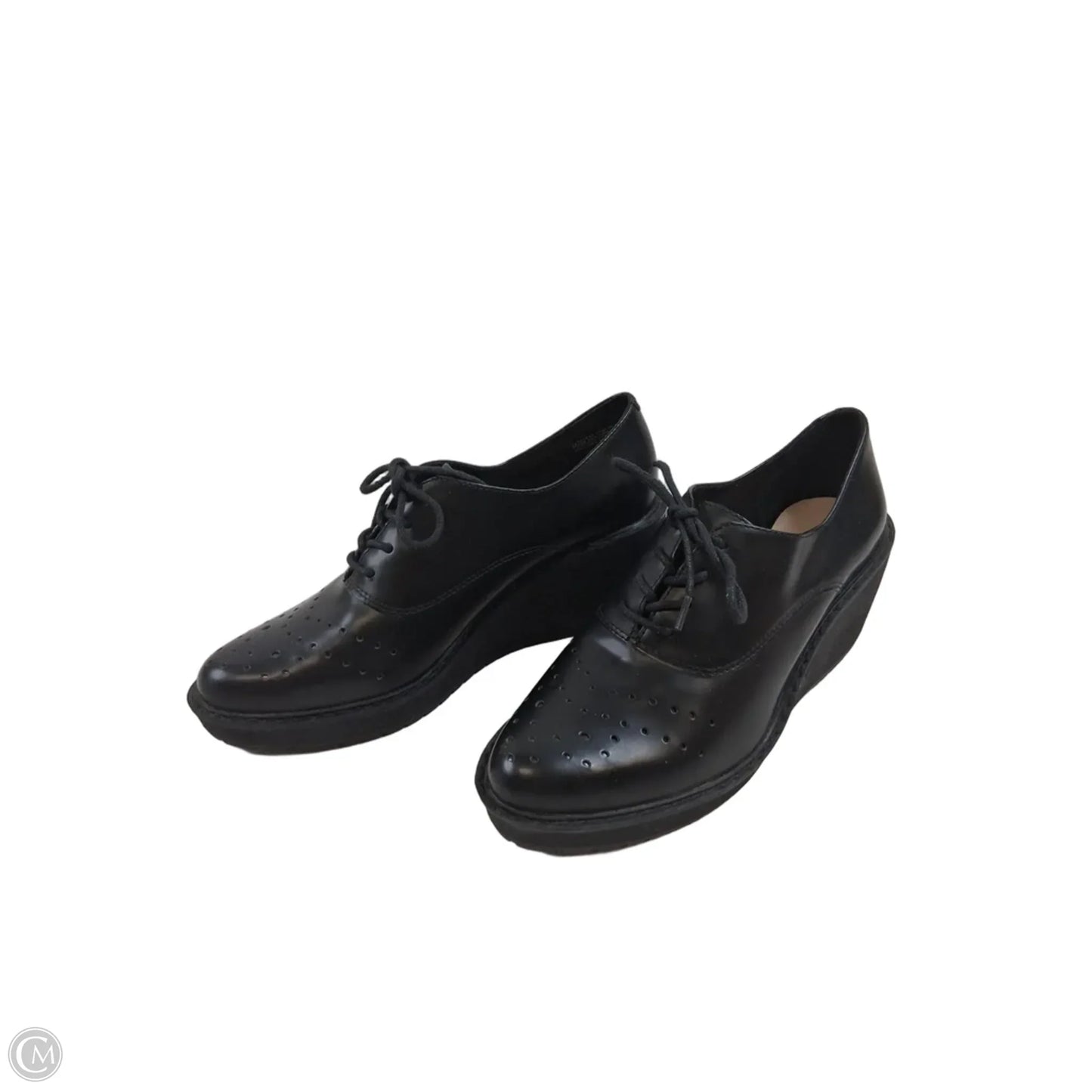 Shoes Heels Wedge By Clarks In Black, Size: 7.5