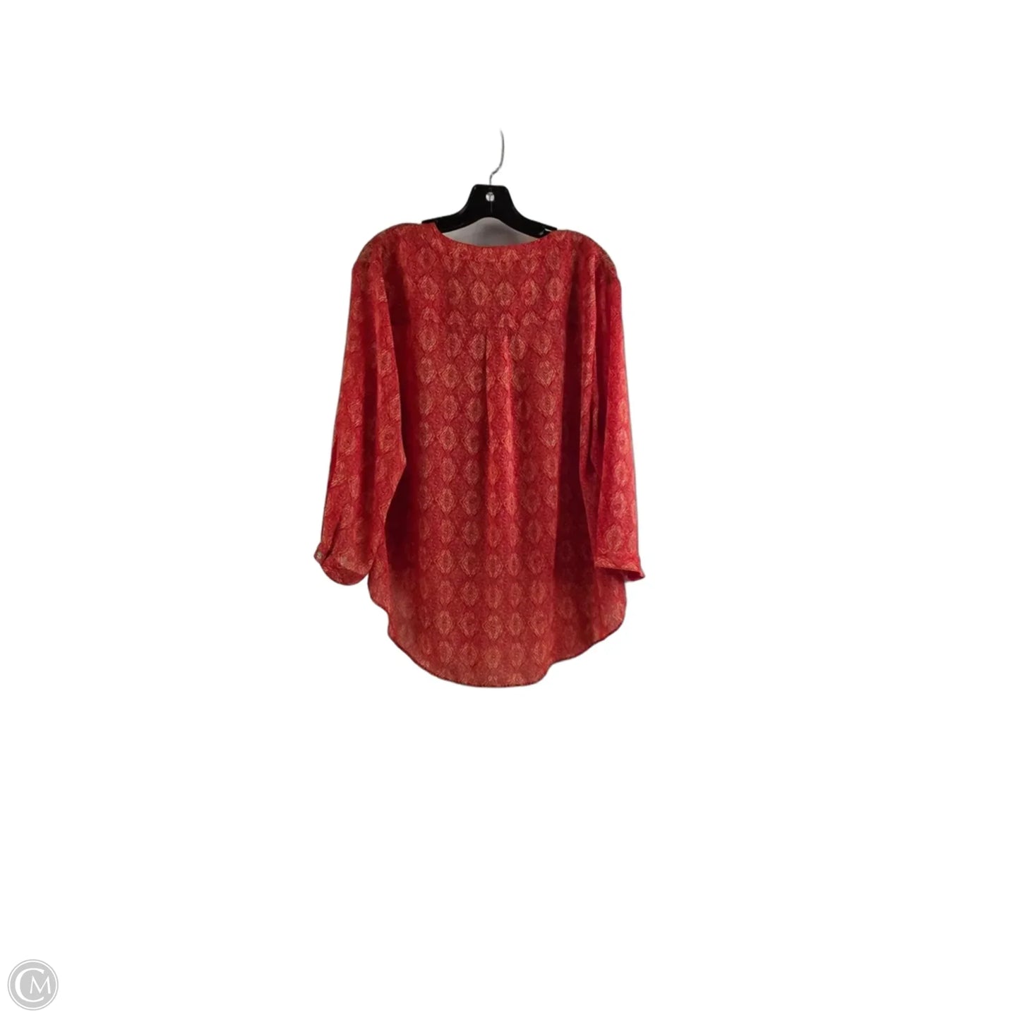 Top 3/4 Sleeve By Chicos In Orange, Size: Xl
