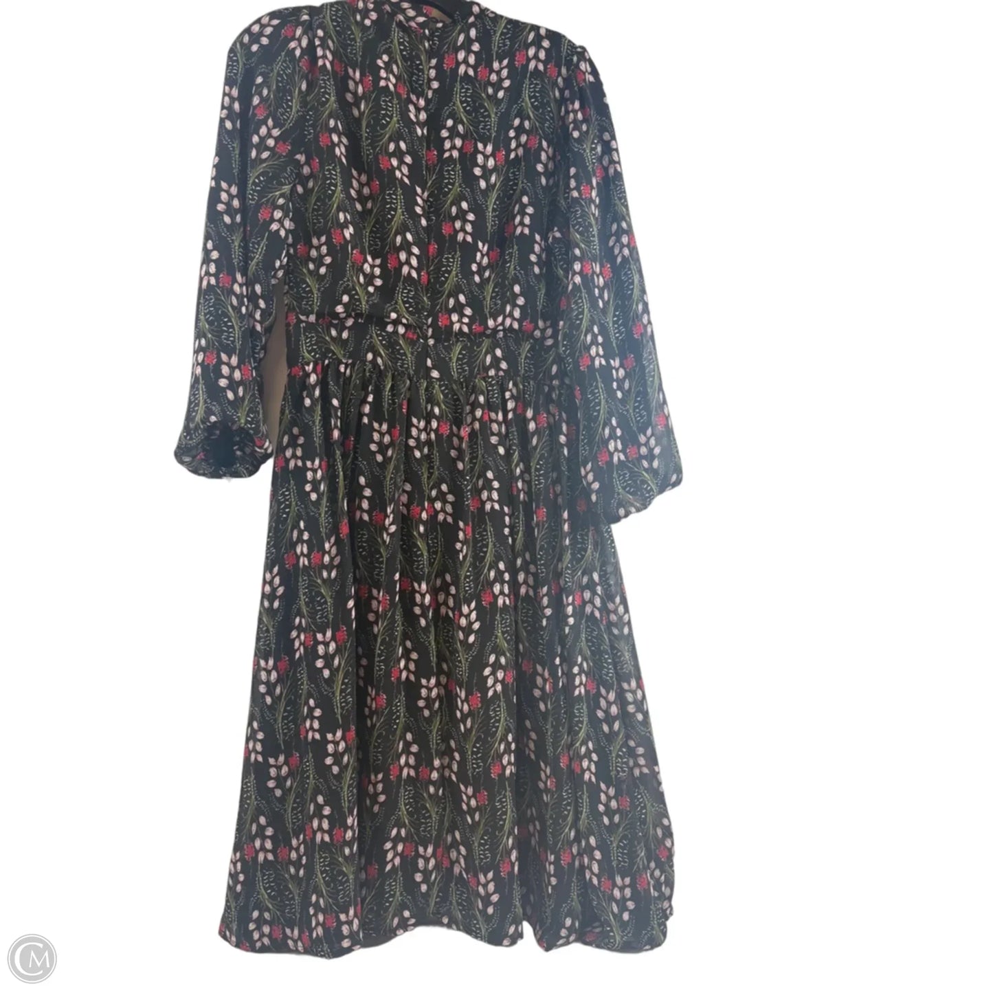 Dress Casual Midi By Clothes Mentor In Black & Green, Size: Xs