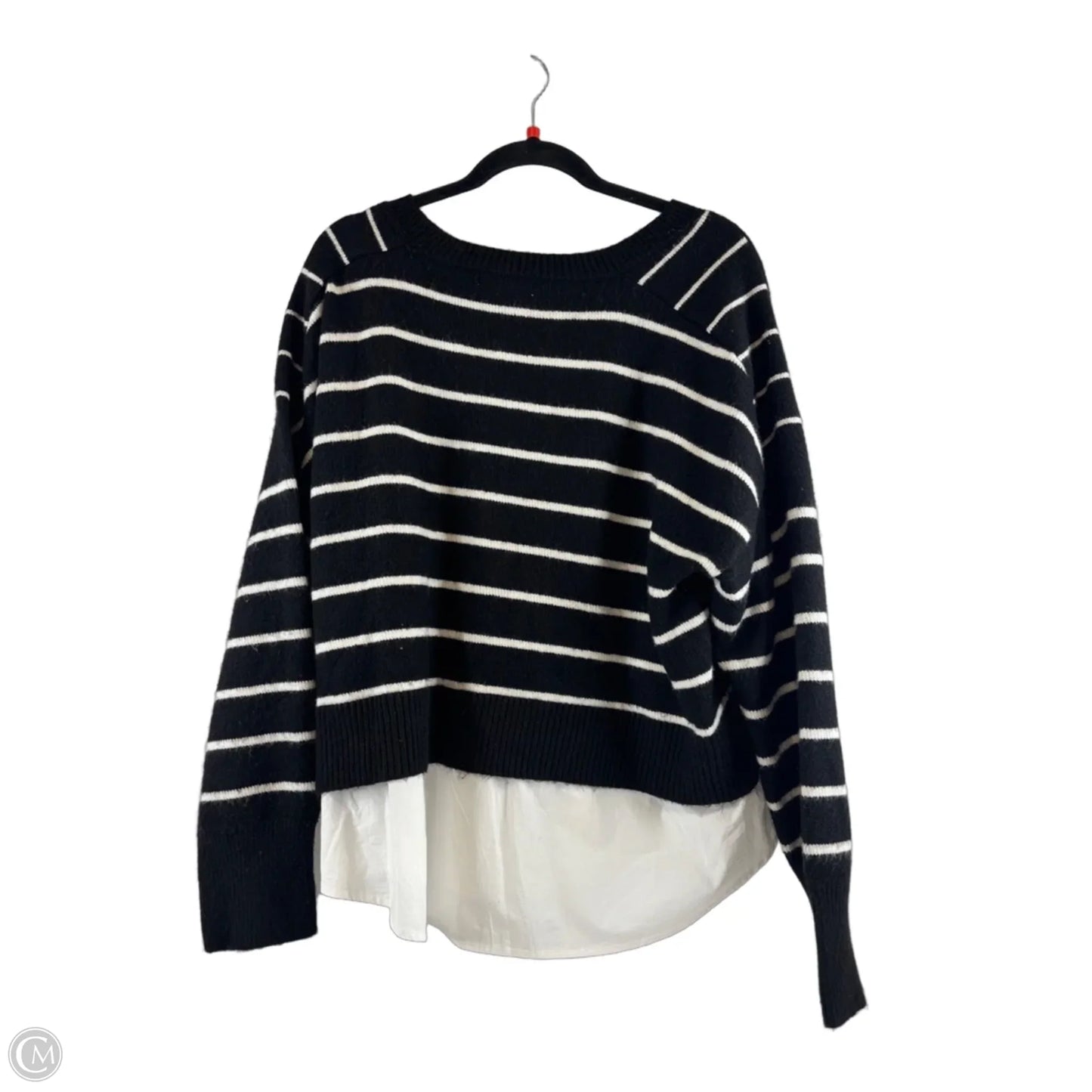 Sweater By Liz Claiborne In Black & White, Size: Xl