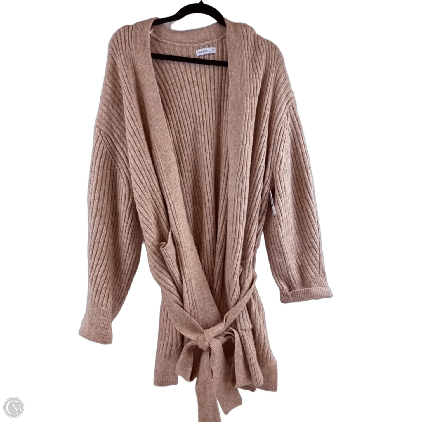 Sweater Cardigan By Nine West Apparel In Tan, Size: Xxl