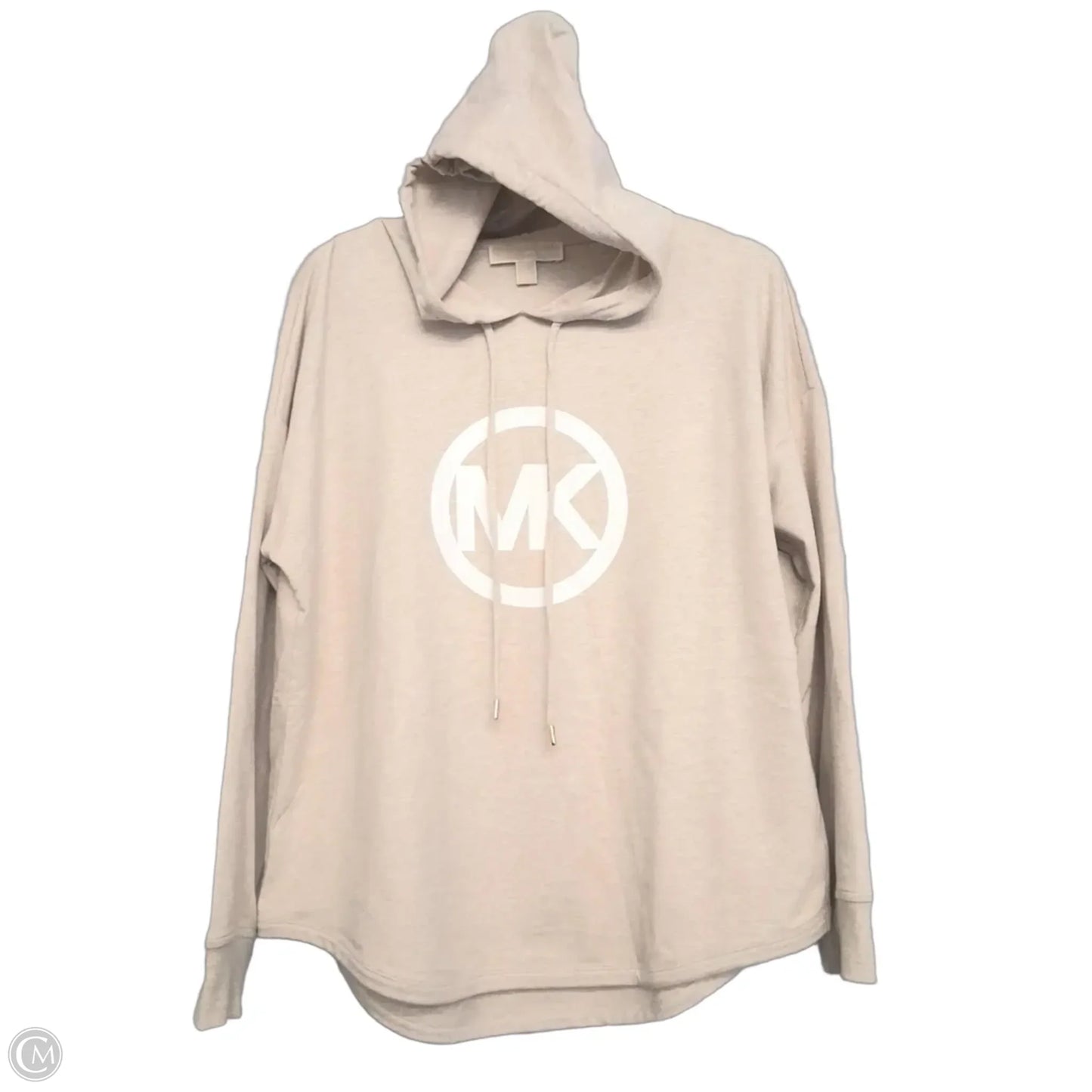 Athletic Sweatshirt Hoodie By Michael By Michael Kors In Beige, Size: M