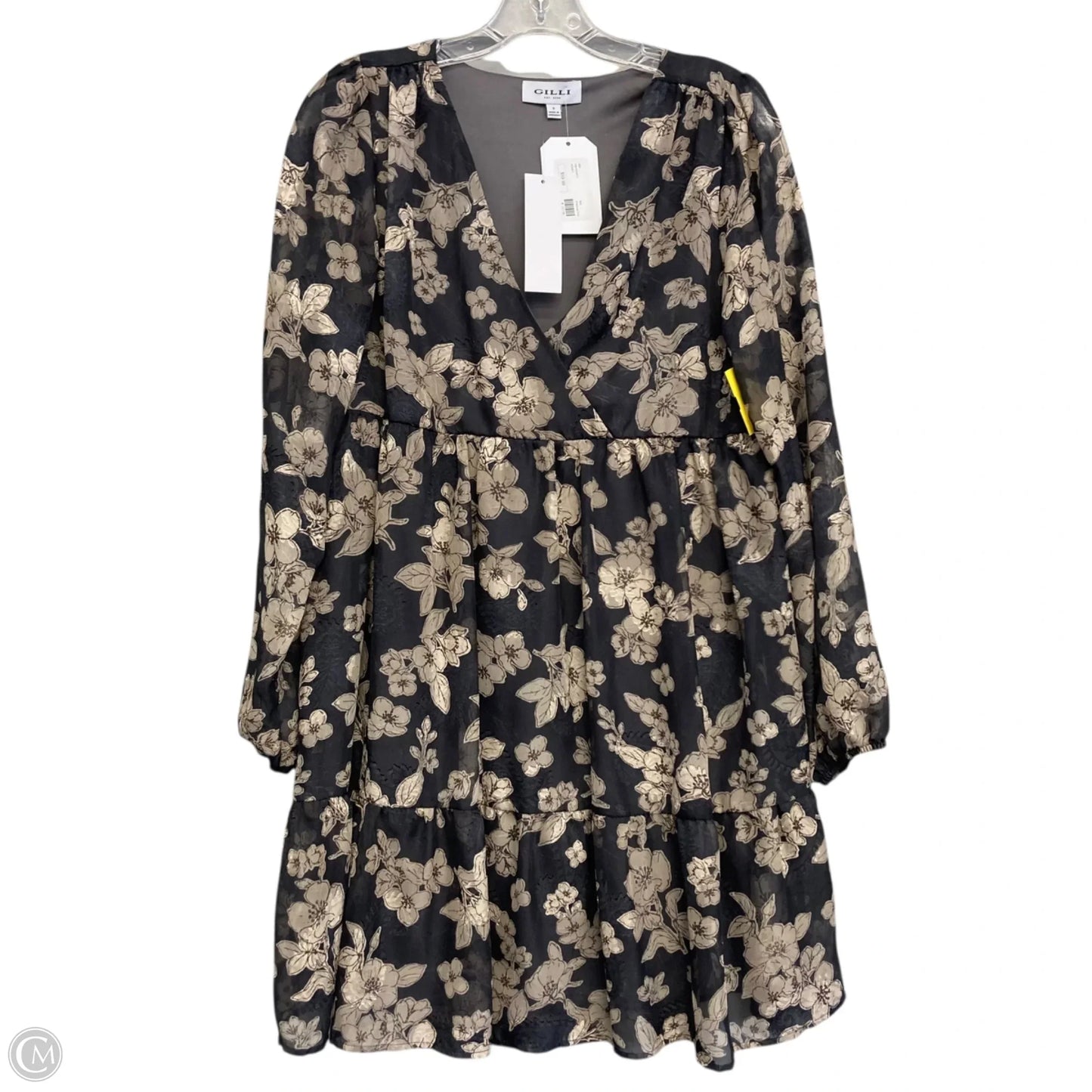 Dress Casual Midi By Gilli In Grey & Tan, Size: S
