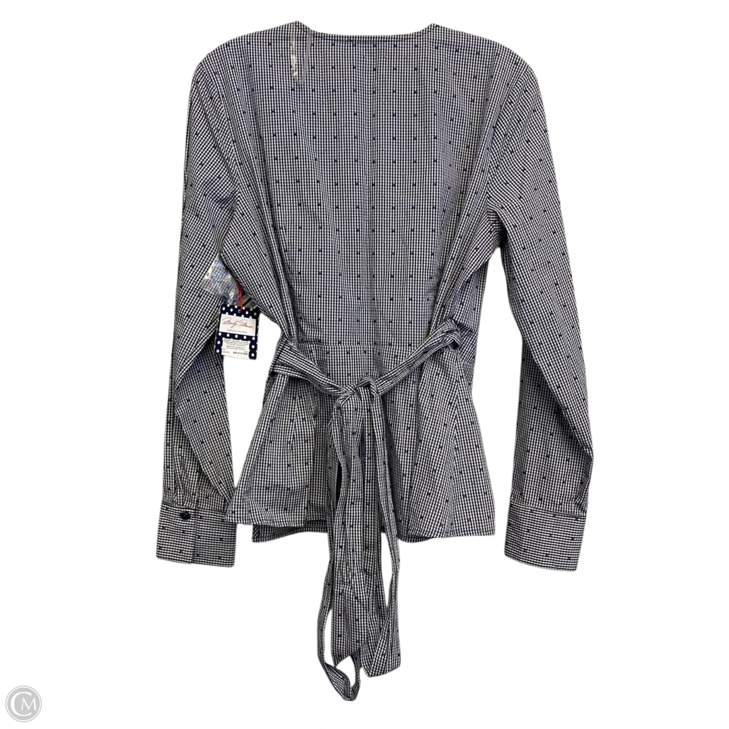 Top Long Sleeve By Marilyn Monroe In Checkered Pattern, Size: L