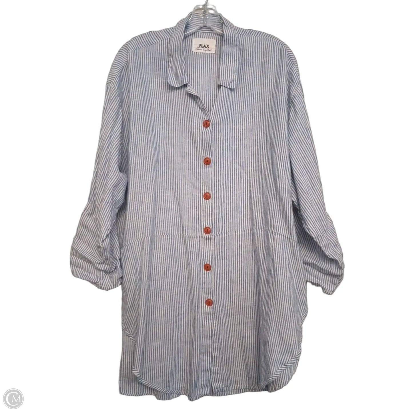 Swimwear Cover-up By Flax In Blue & White, Size: M
