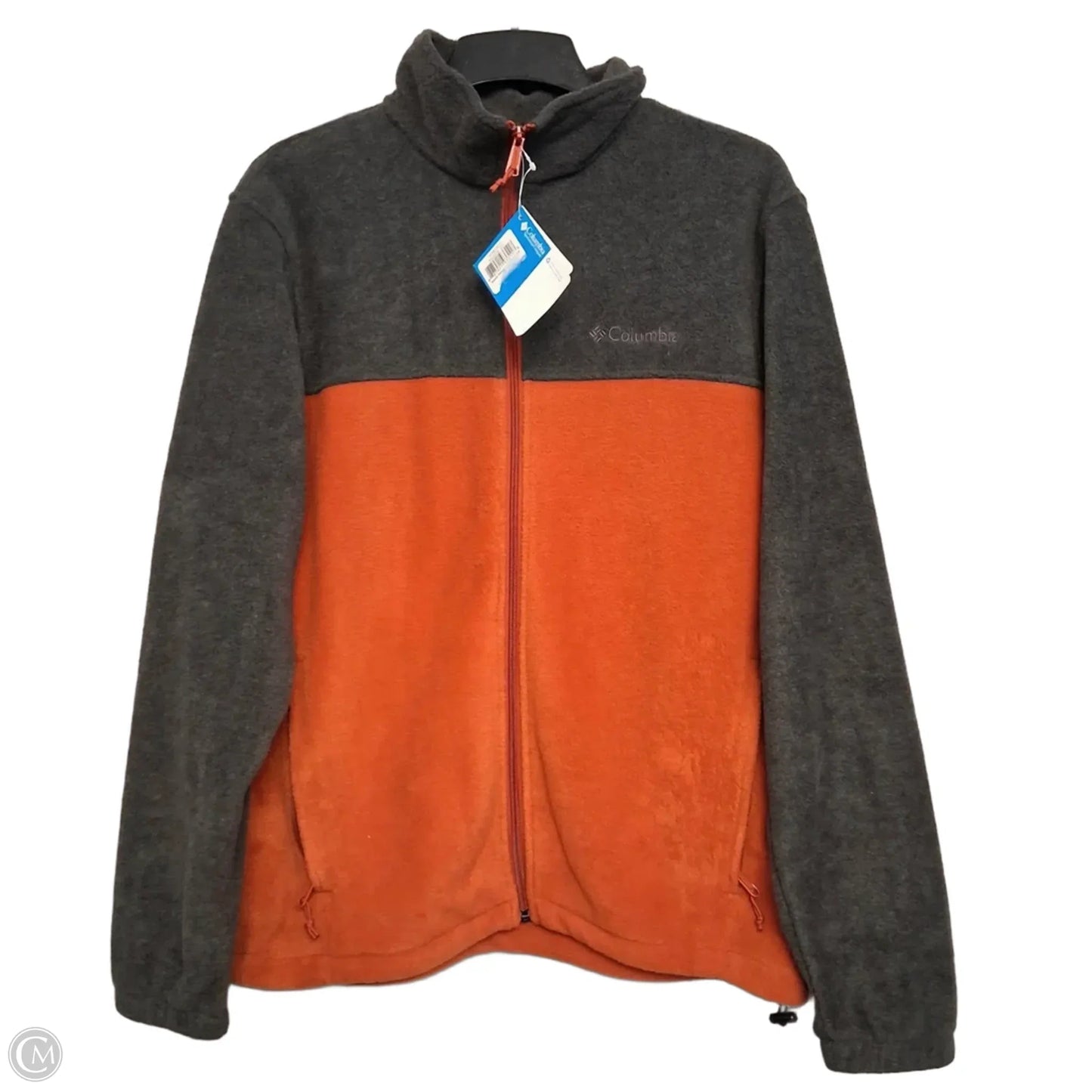 Jacket Fleece By Columbia In Grey & Orange, Size: M