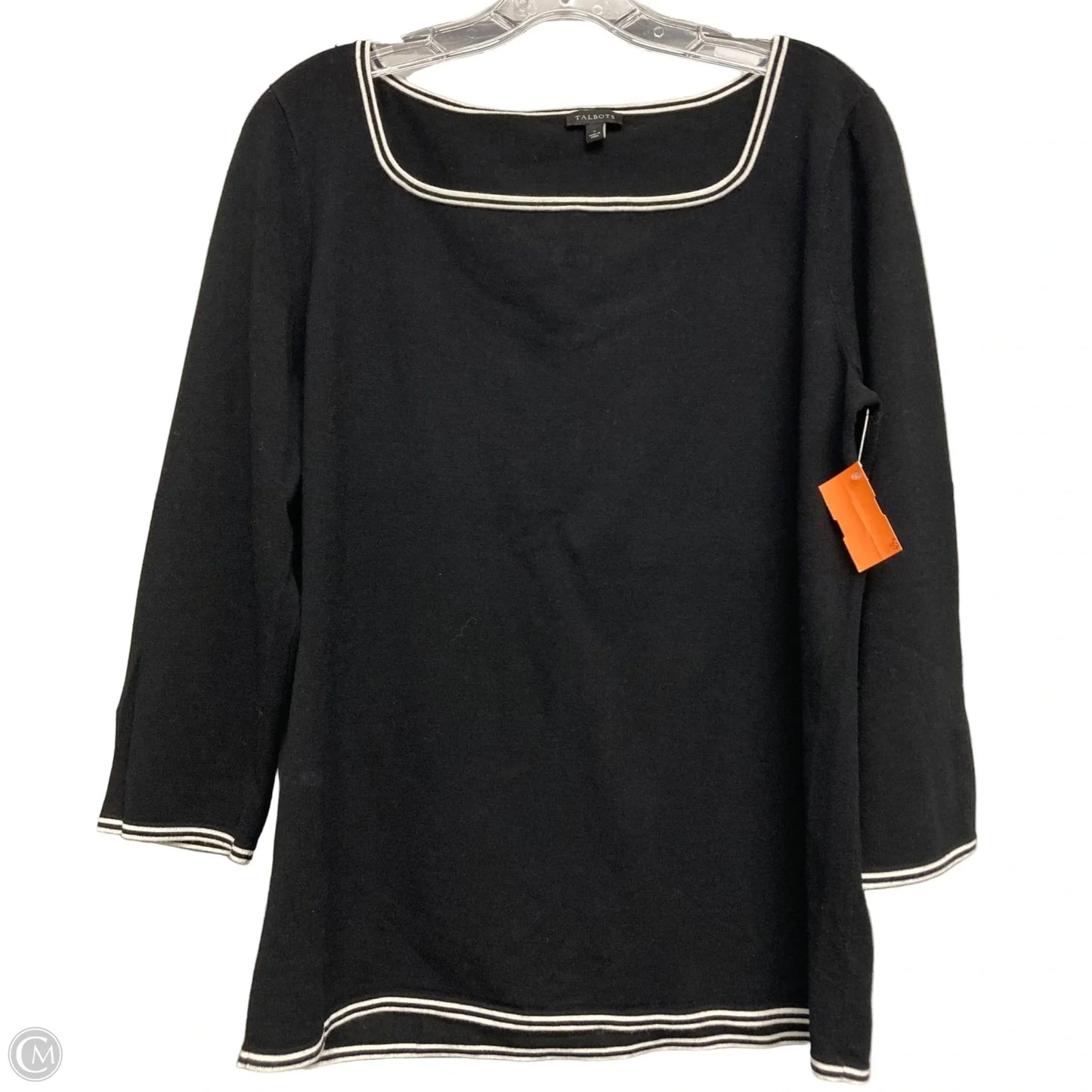 Top Long Sleeve By Talbots In Black & White, Size: L