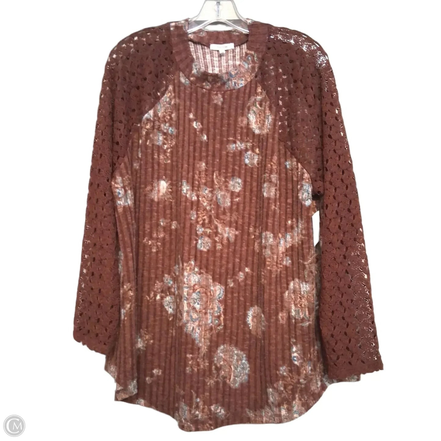 Top Long Sleeve By Maurices In Brown, Size: 2x