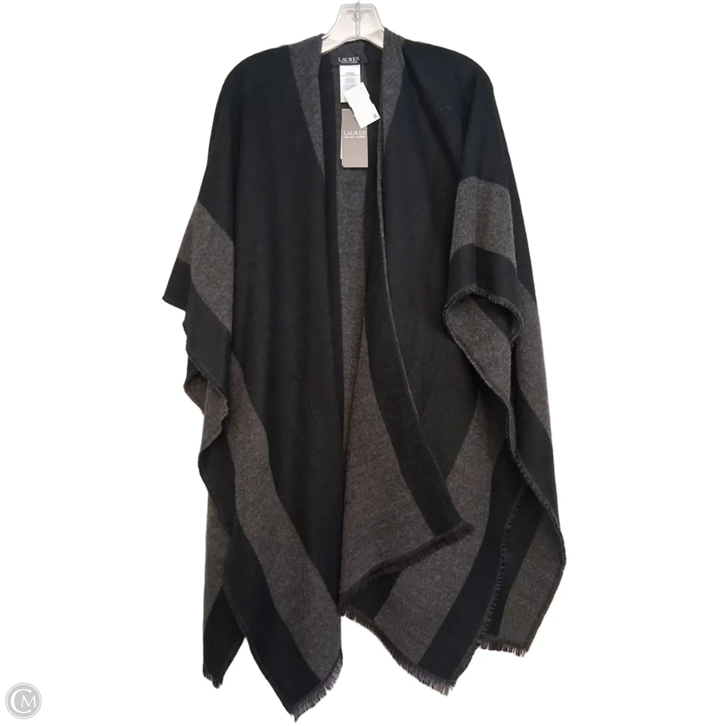 Shawl By Lauren By Ralph Lauren In Black & Grey, Size: Osfm