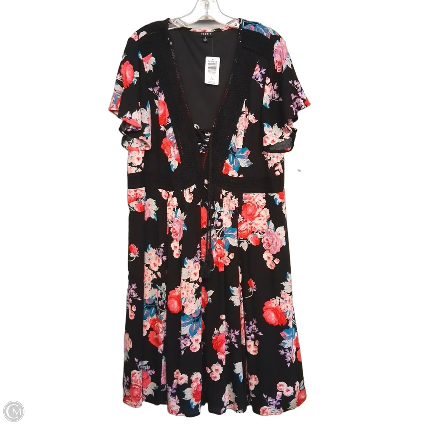Dress Casual Short By Torrid In Black & Pink, Size: 2x