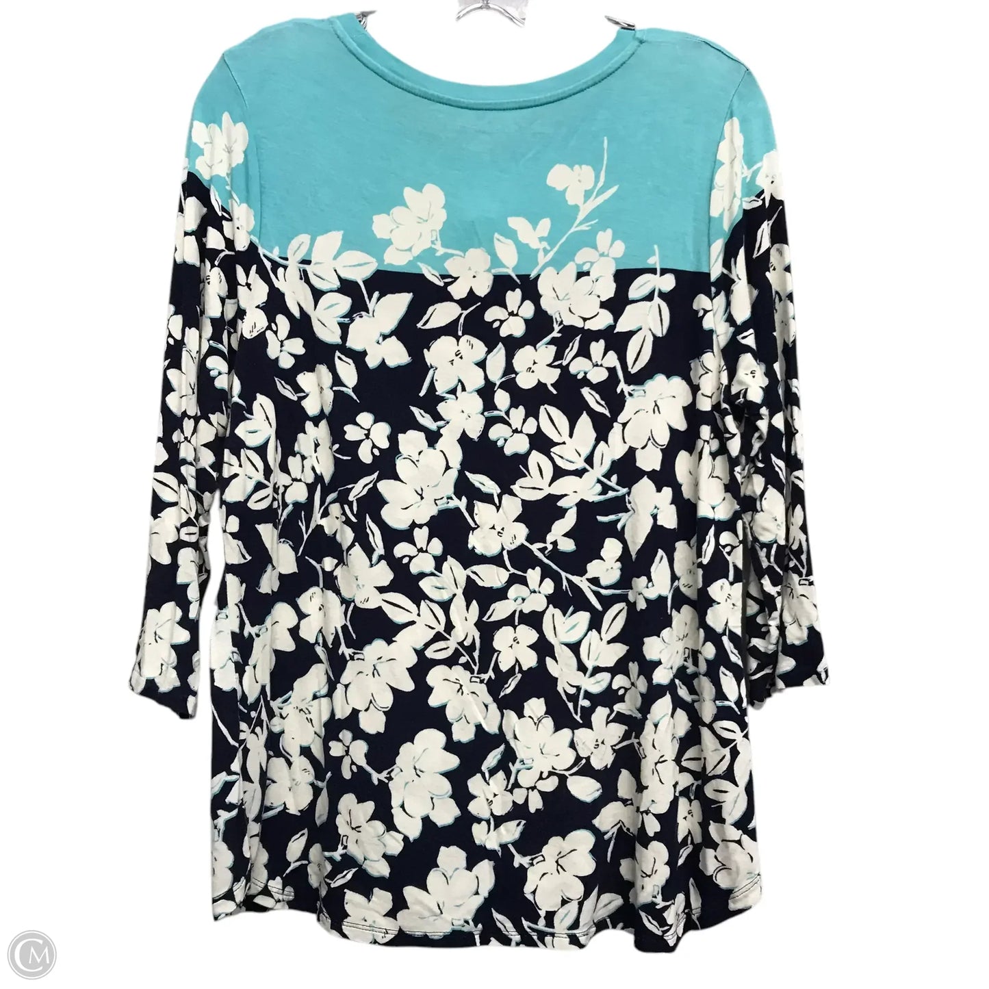 Top 3/4 Sleeve By Croft And Barrow In Blue, Size: Lp