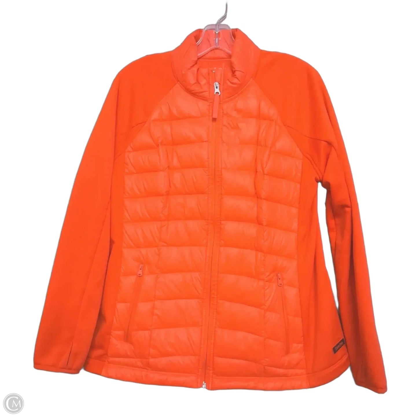 Jacket Puffer & Quilted By Calvin Klein In Orange, Size: L