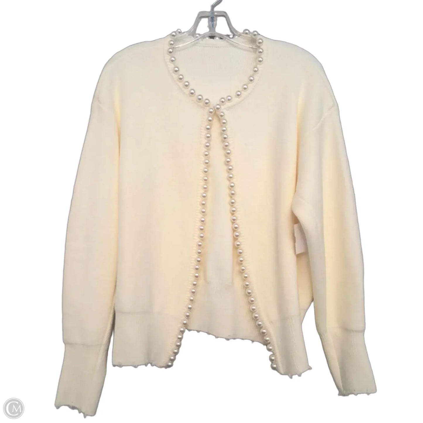 Sweater Cardigan In Ivory, Size: S