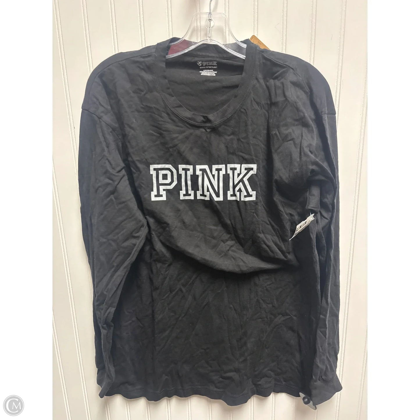 Top Long Sleeve By Pink In Black, Size: L