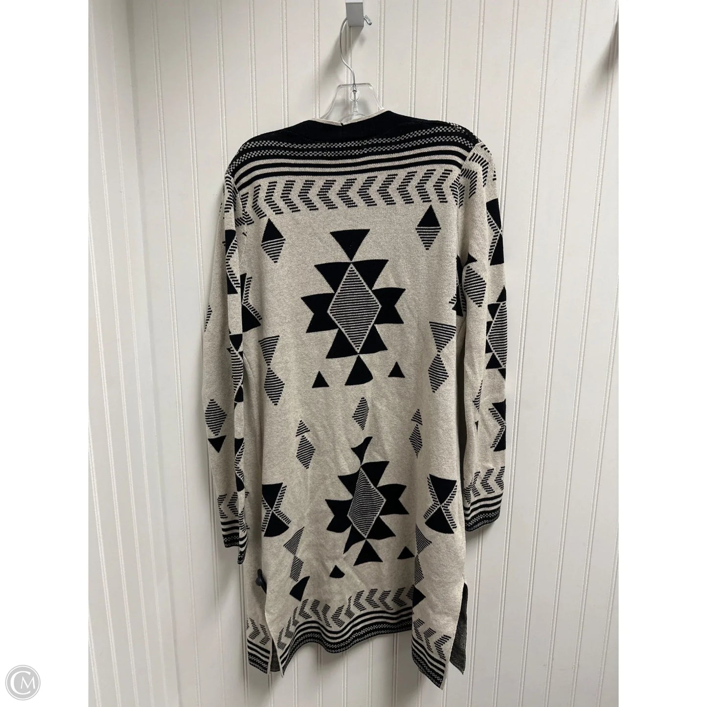 Sweater Cardigan By Jessica Simpson In Black & Cream, Size: M