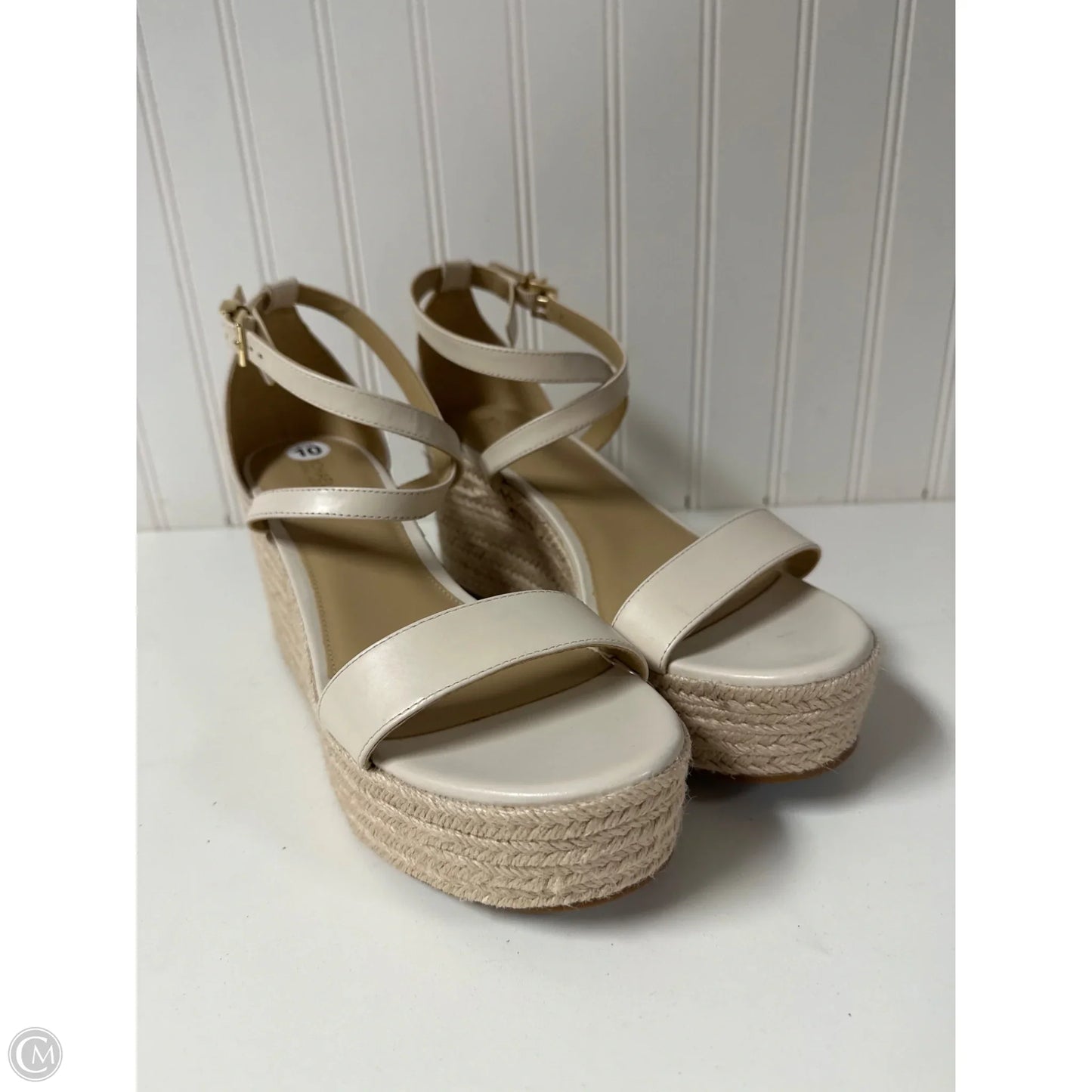 Sandals Heels Wedge By Michael By Michael Kors In Cream, Size: 10