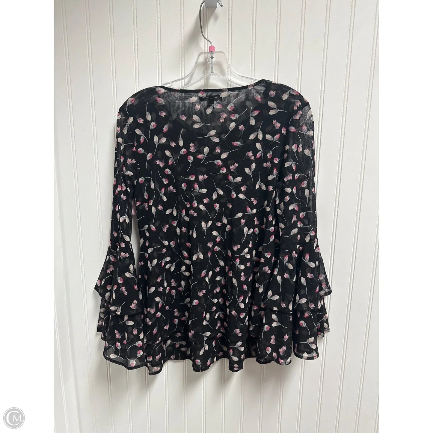 Top Long Sleeve By Alfani In Black & Pink, Size: S