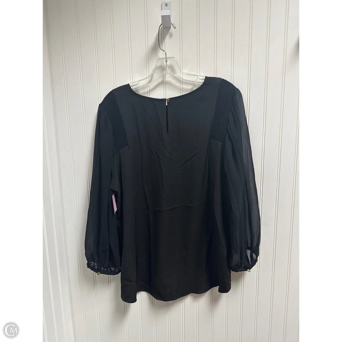 Top Long Sleeve By Calvin Klein In Black, Size: L