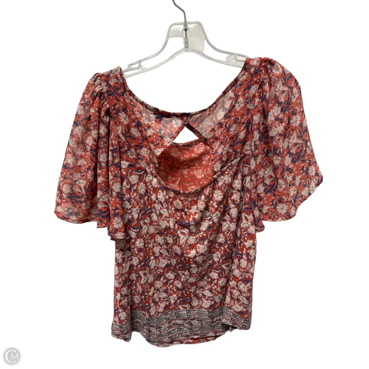 Top Short Sleeve By Lucky Brand In Coral, Size: L