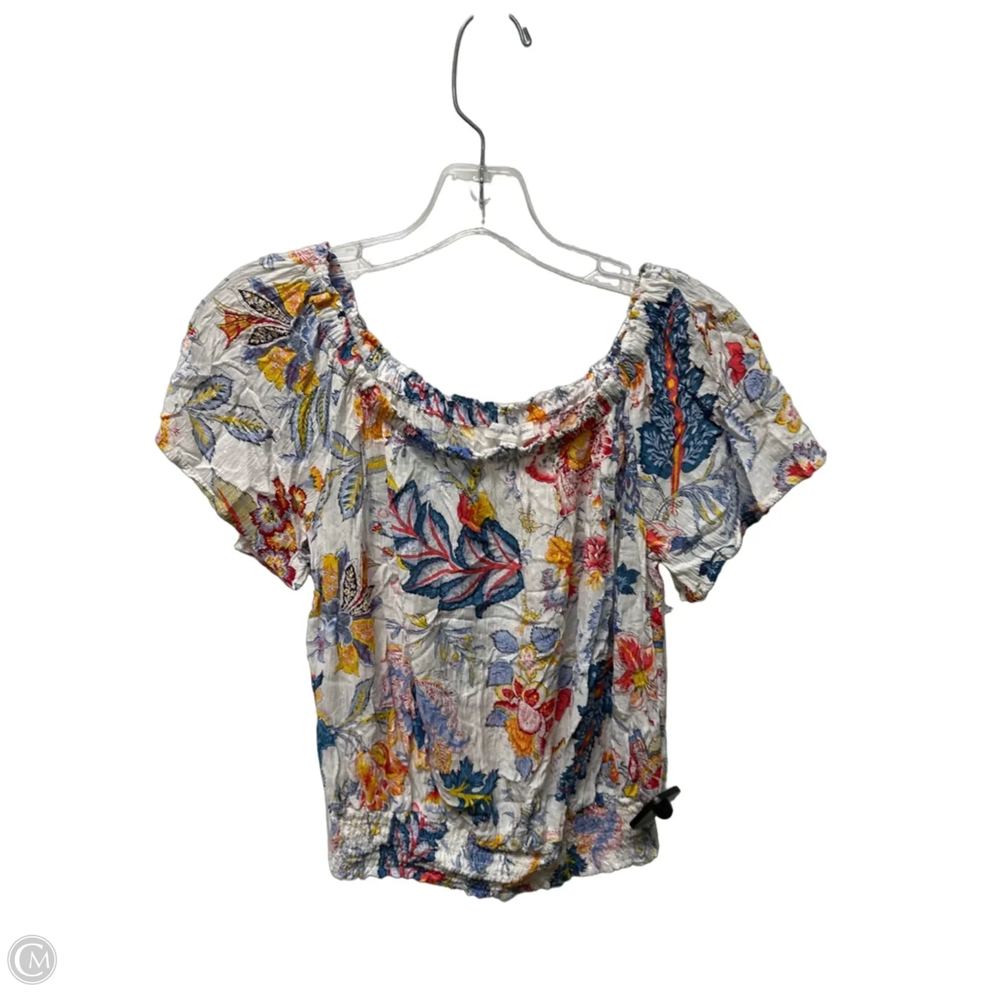 Top Short Sleeve By Emery Rose In White, Size: M