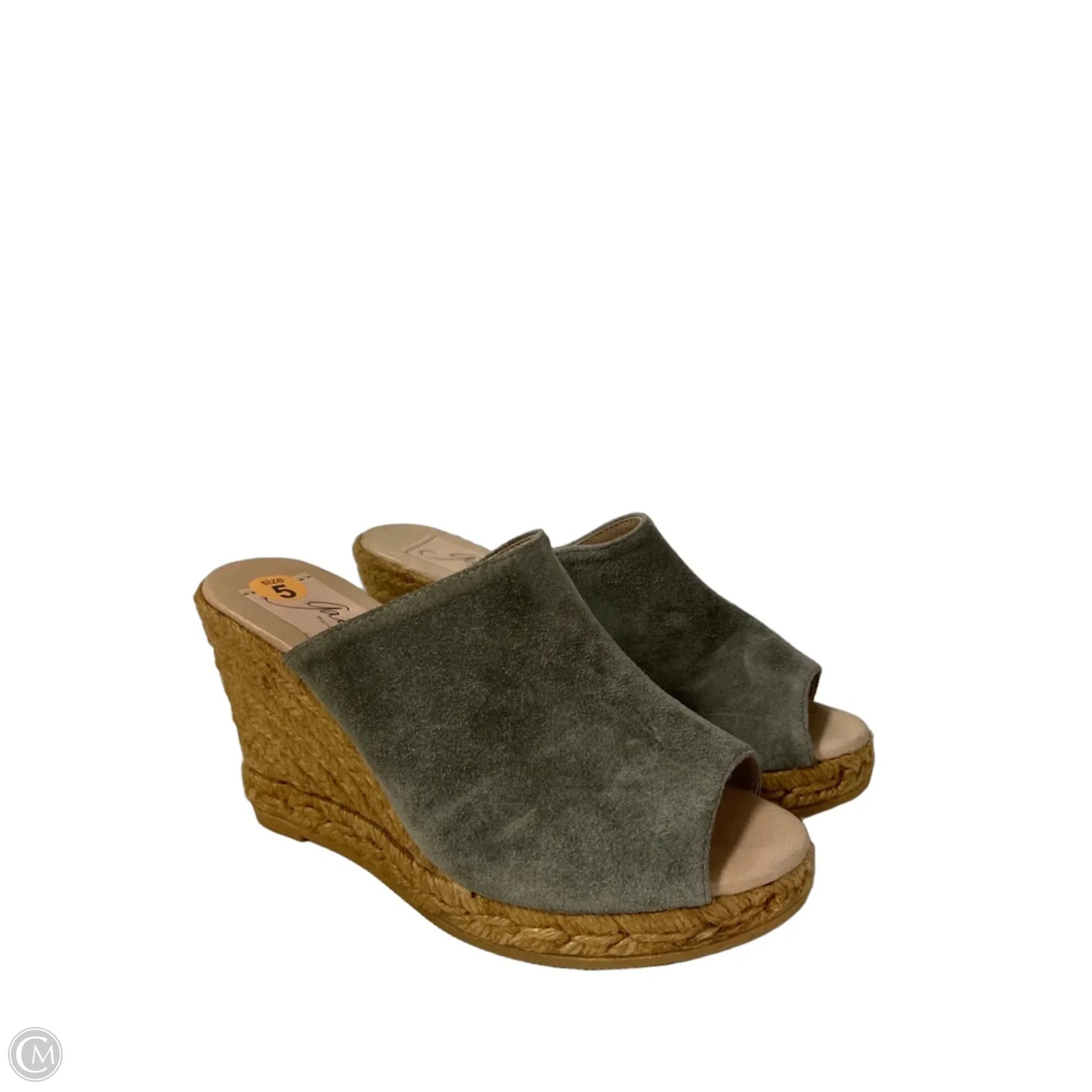 Sandals Heels Wedge By Clothes Mentor In Green, Size: 5