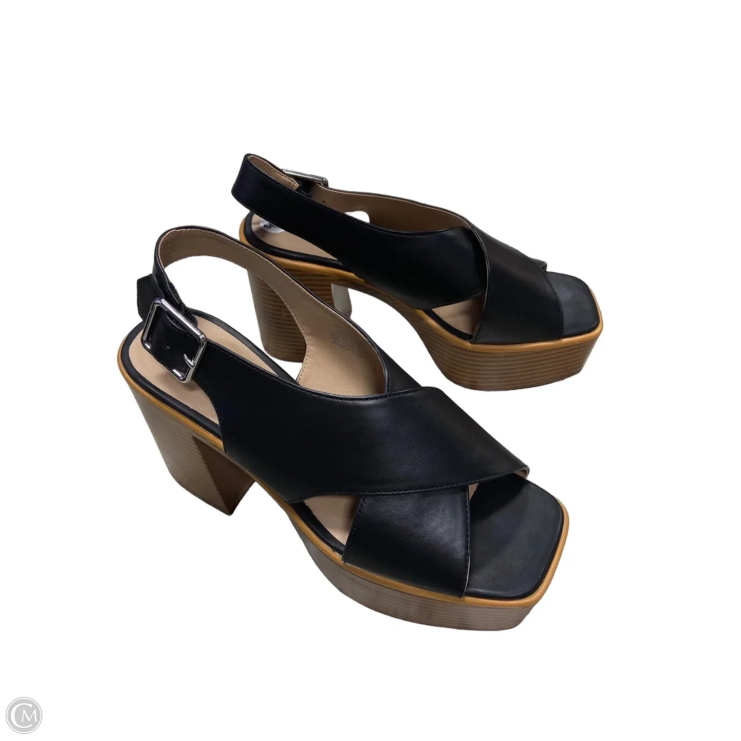 Sandals Heels Platform By Clothes Mentor In Black, Size: 6.5