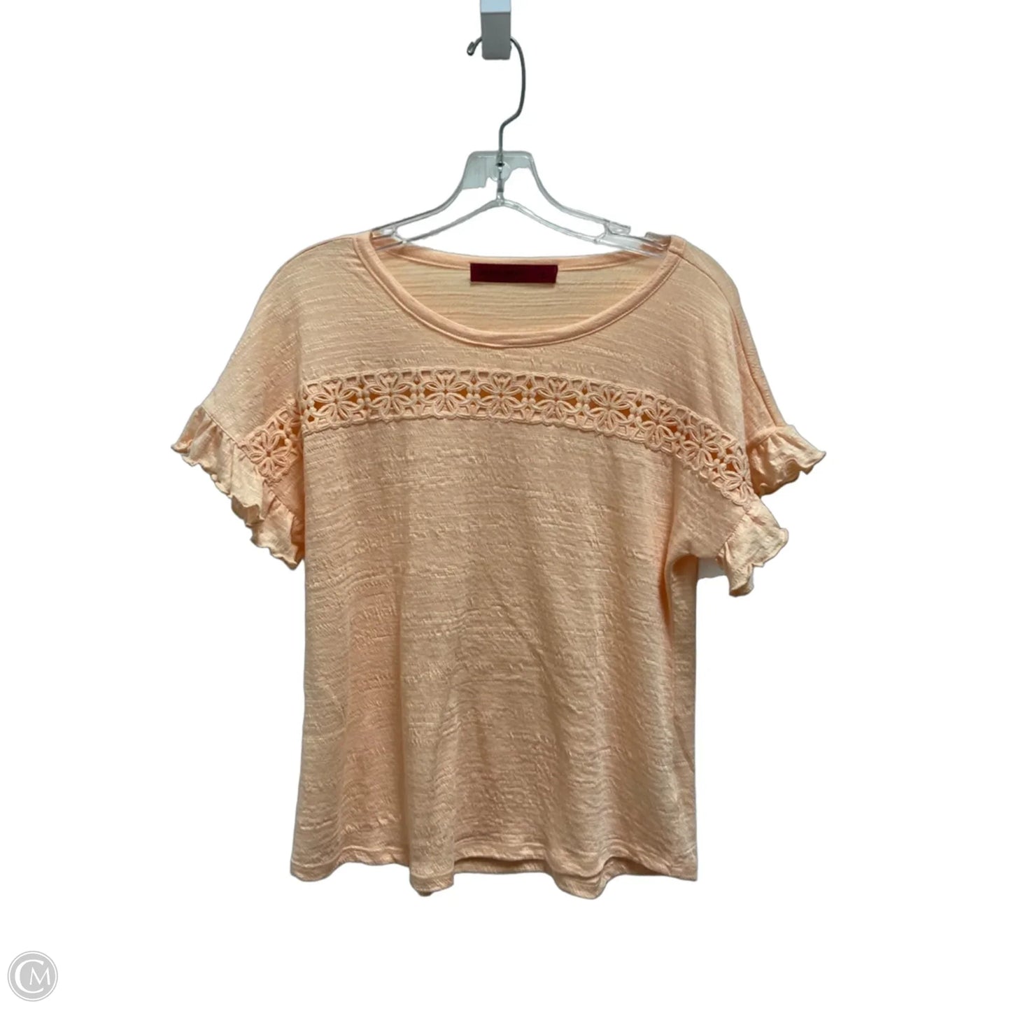 Top Short Sleeve By Love Scarlett In Peach, Size: S