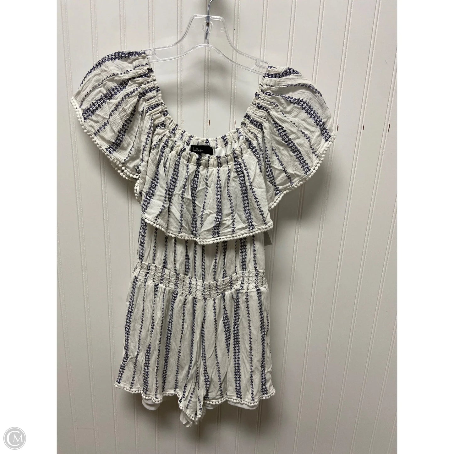 Romper By Lulus In Blue & White, Size: S
