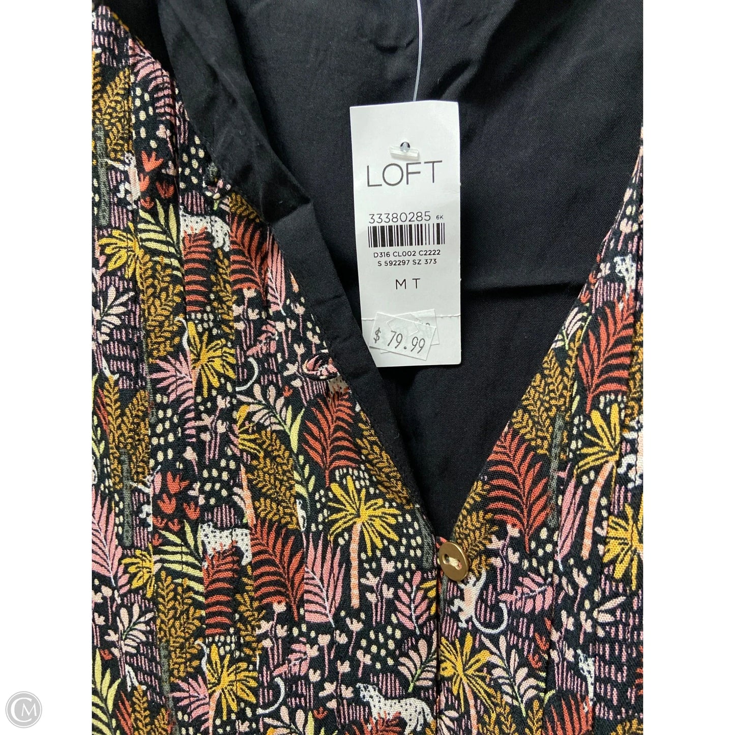 Dress Casual Short By Loft In Tropical Print, Size: M