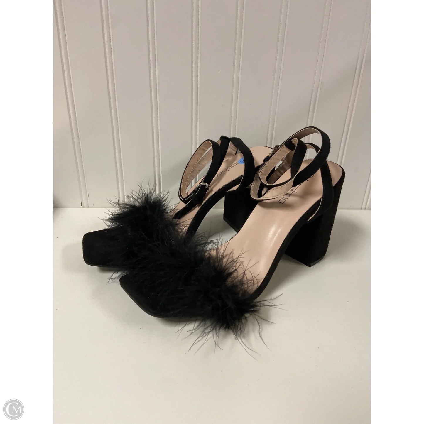 Sandals Heels Block By Boohoo Boutique In Black, Size: 6