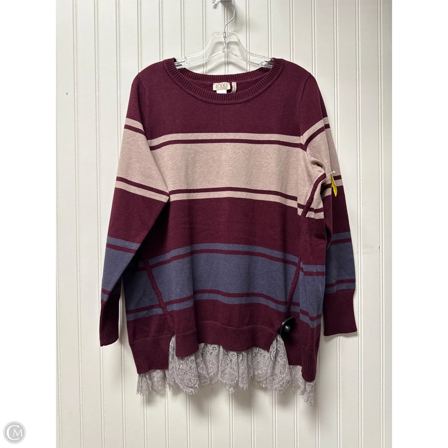 Sweater By Logo In Maroon, Size: 1x