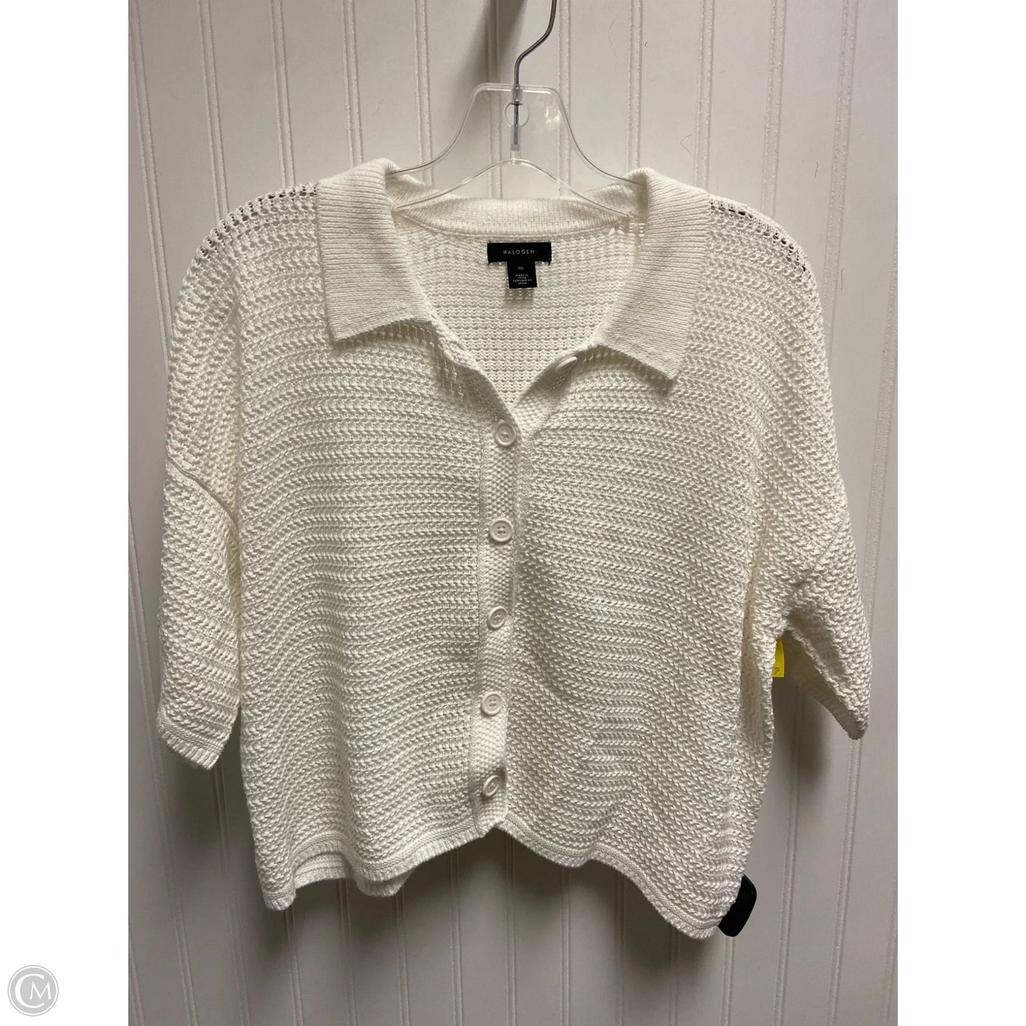 Sweater Short Sleeve By Halogen In Yellow, Size: M
