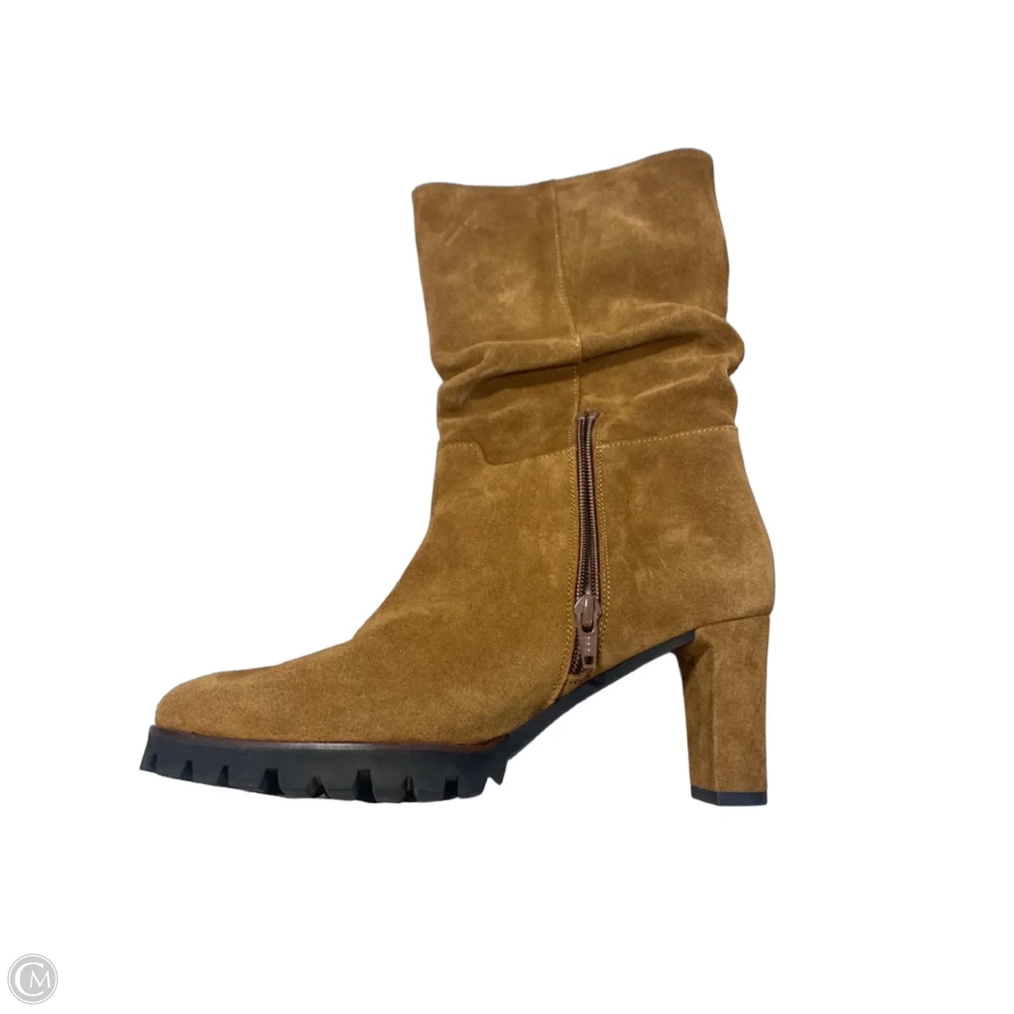 Boots Mid-calf Heels By Clothes Mentor In Brown, Size: 8.5