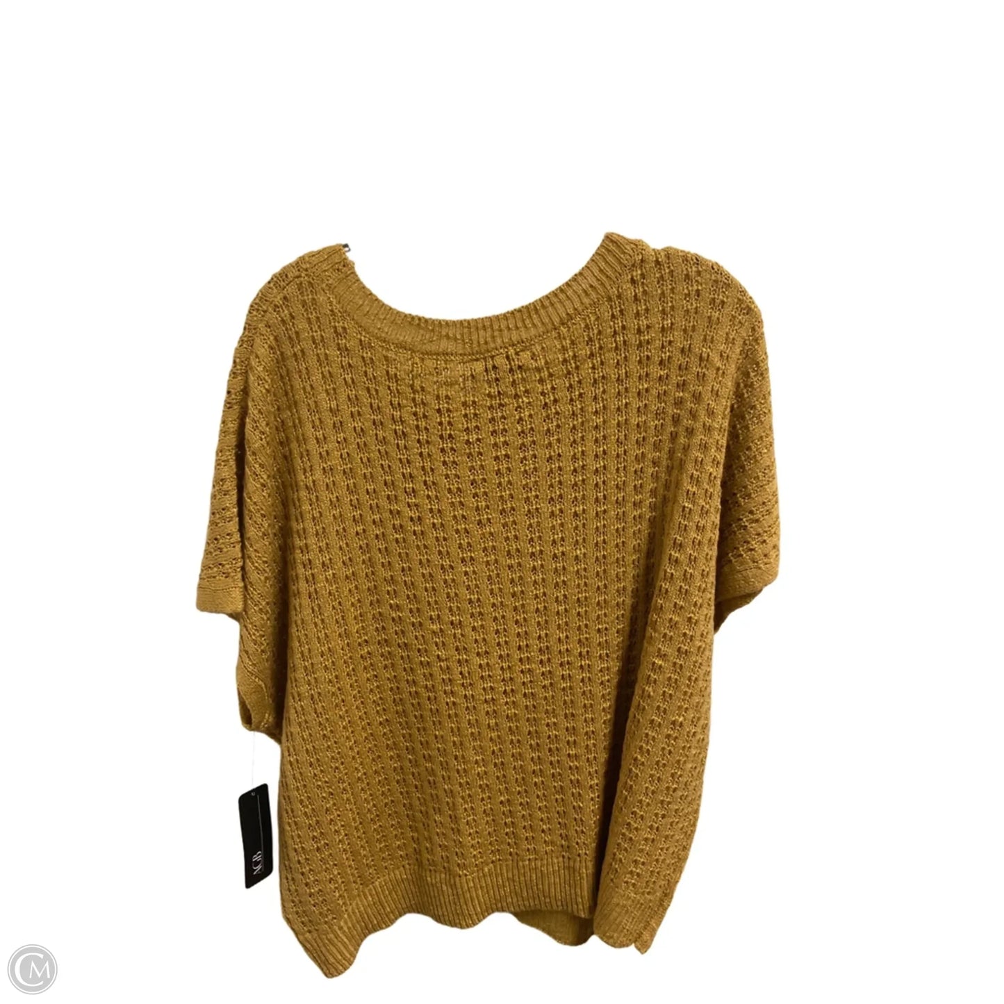 Sweater Short Sleeve By Agb In Yellow, Size: Xl