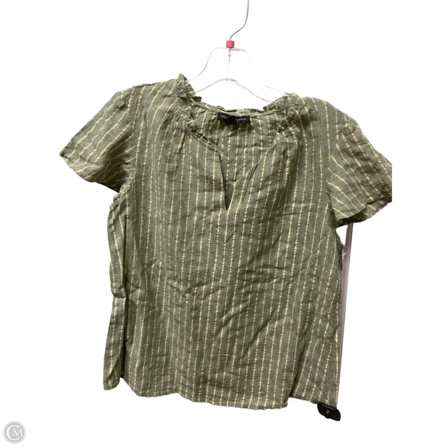 Top Short Sleeve By Saks Fifth Avenue In Green, Size: S
