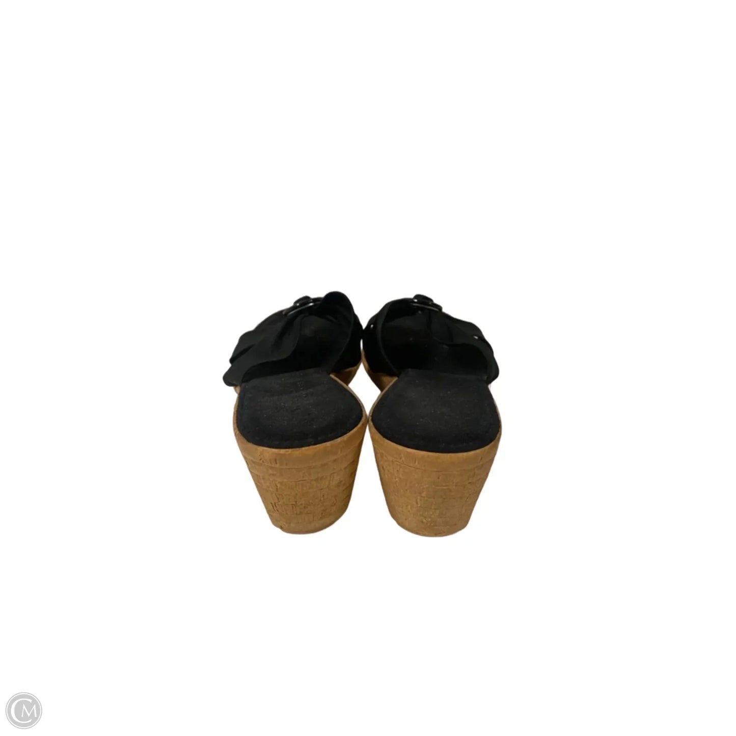Sandals Heels Wedge By Italian Shoemakers In Black, Size: 8