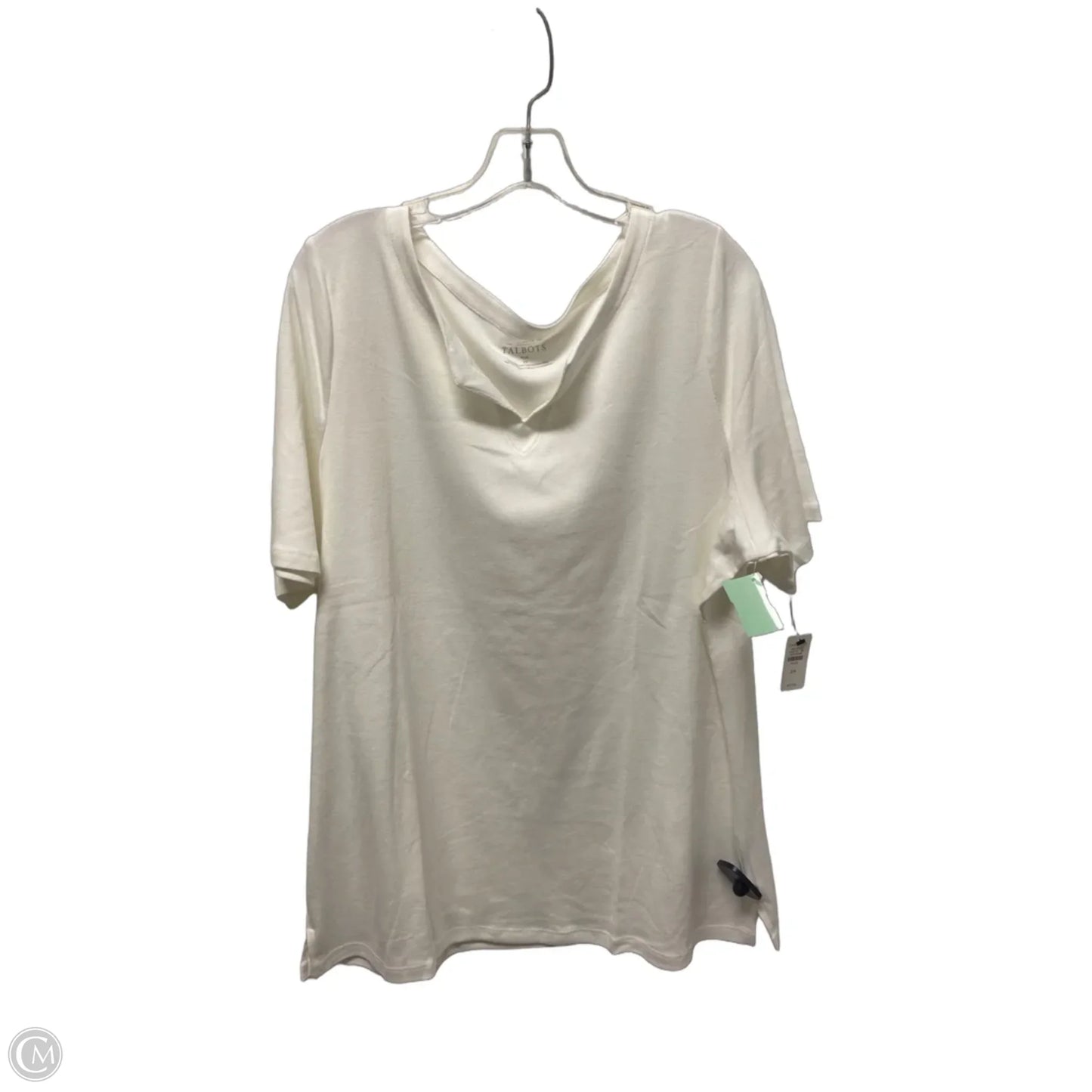 Top Short Sleeve By Talbots In White, Size: 2x