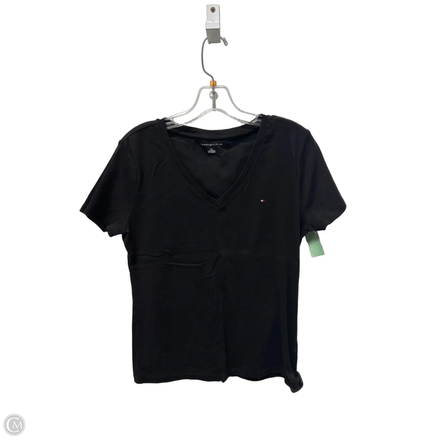 Top Short Sleeve By Tommy Hilfiger In Black, Size: L