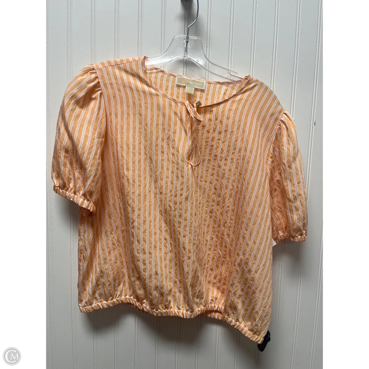 Top Short Sleeve By Michael By Michael Kors In Striped Pattern, Size: Xl